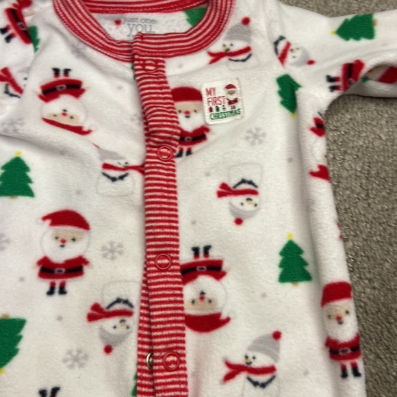 Carter’s Baby Sleeper Playsuit 2 Outfits Newborn Infant First Christmas & Dog - Picture 2 of 13